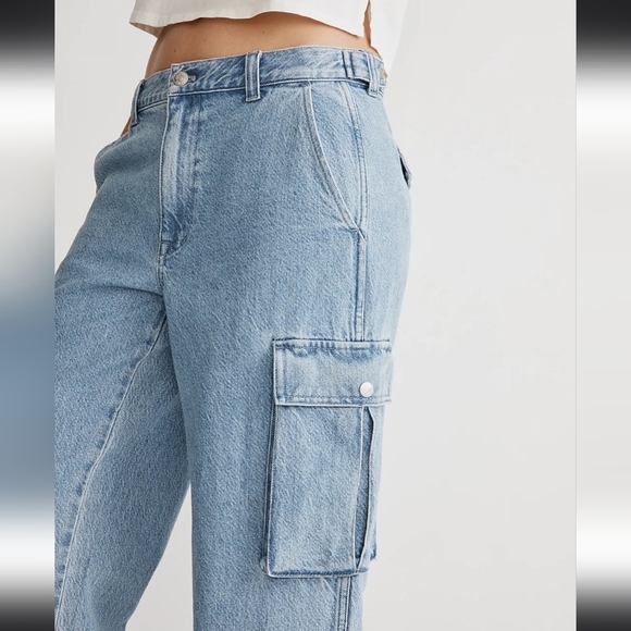 NWT Madewell Low-Slung Straight Cargo Jeans in Coleman Wash Size 29 - Picture 4 of 6